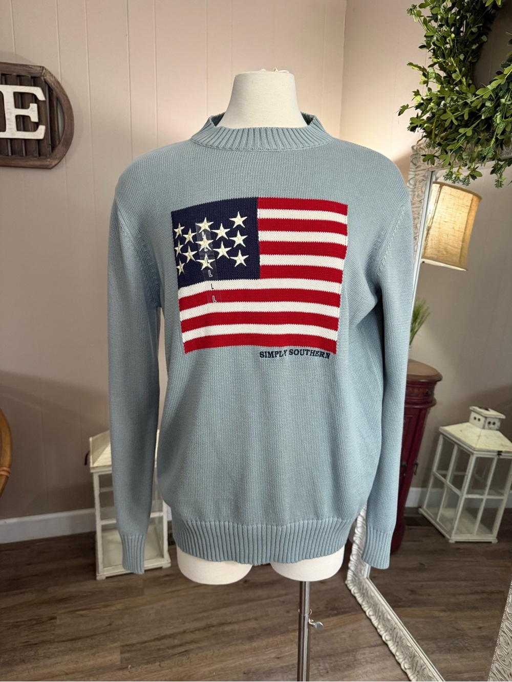 Simply Southern • American Flag Knit Sweater - Picture 1 of 10